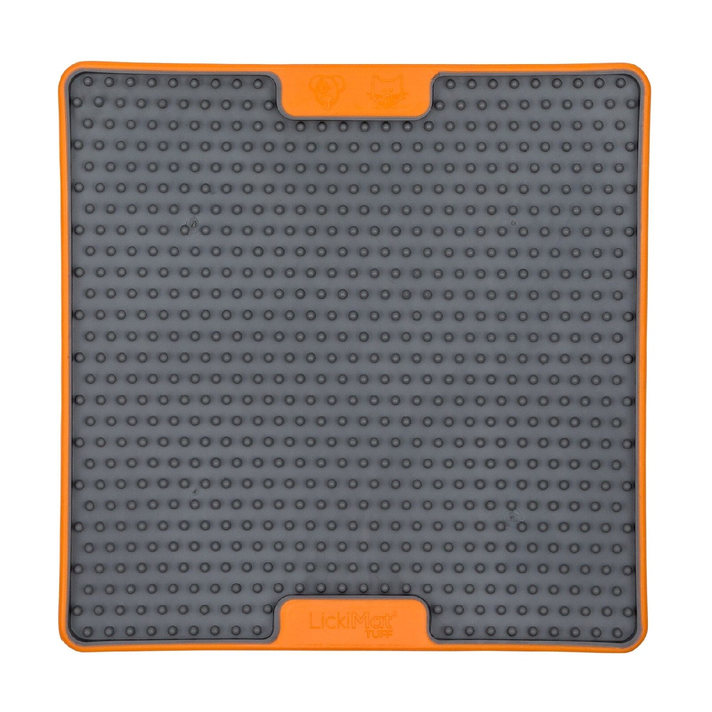 Lickimat Mini Tuff Soother Slow Food Bowl Anti-Anxiety Mat for Dogs [Colour: Orange] Lickimat