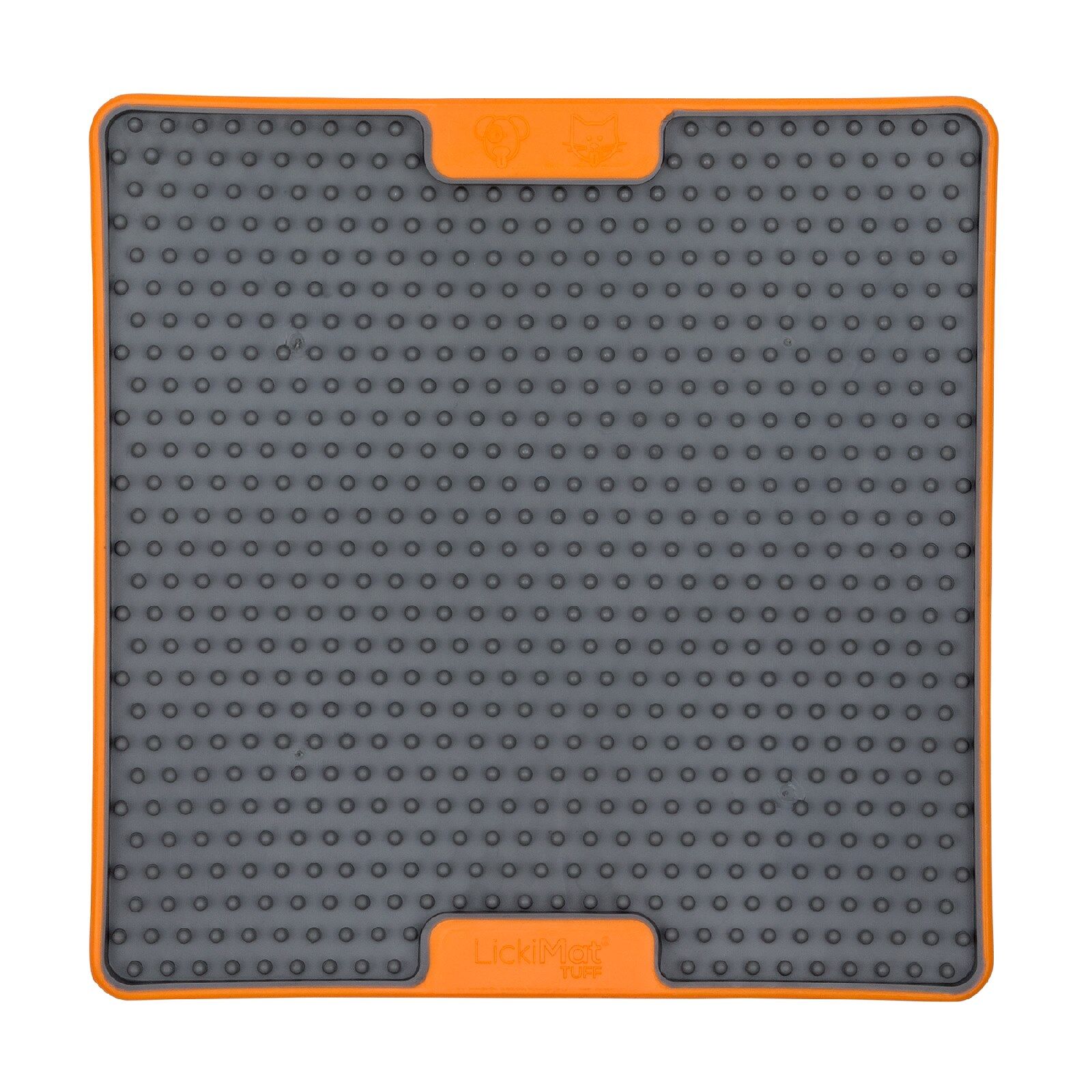 Lickimat Mini Tuff Soother Slow Food Bowl Anti-Anxiety Mat for Dogs [Colour: Orange] Lickimat