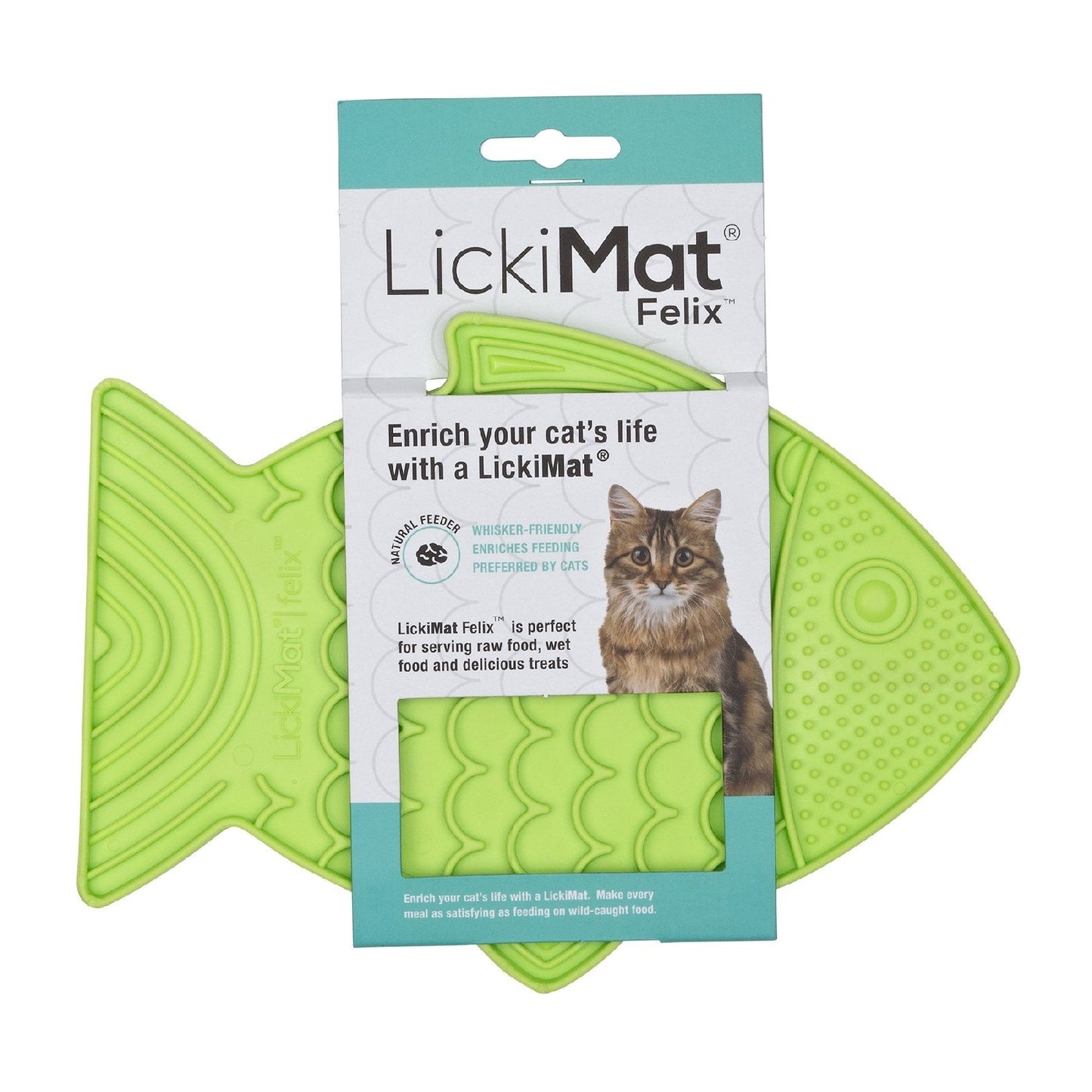 LickiMat Felix Slow Food Bowl for Cats - Green Lickimat