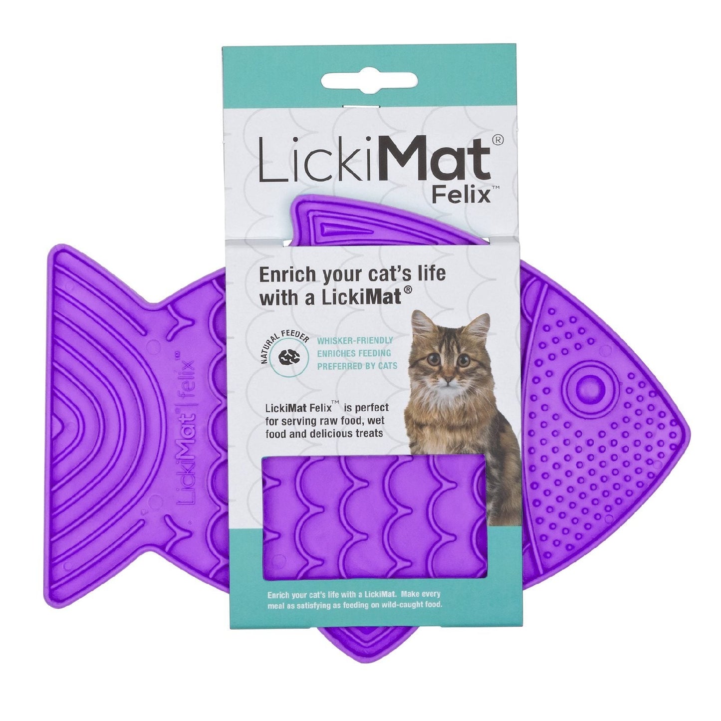 LickiMat Felix Slow Food Bowl for Cats - Purple Lickimat