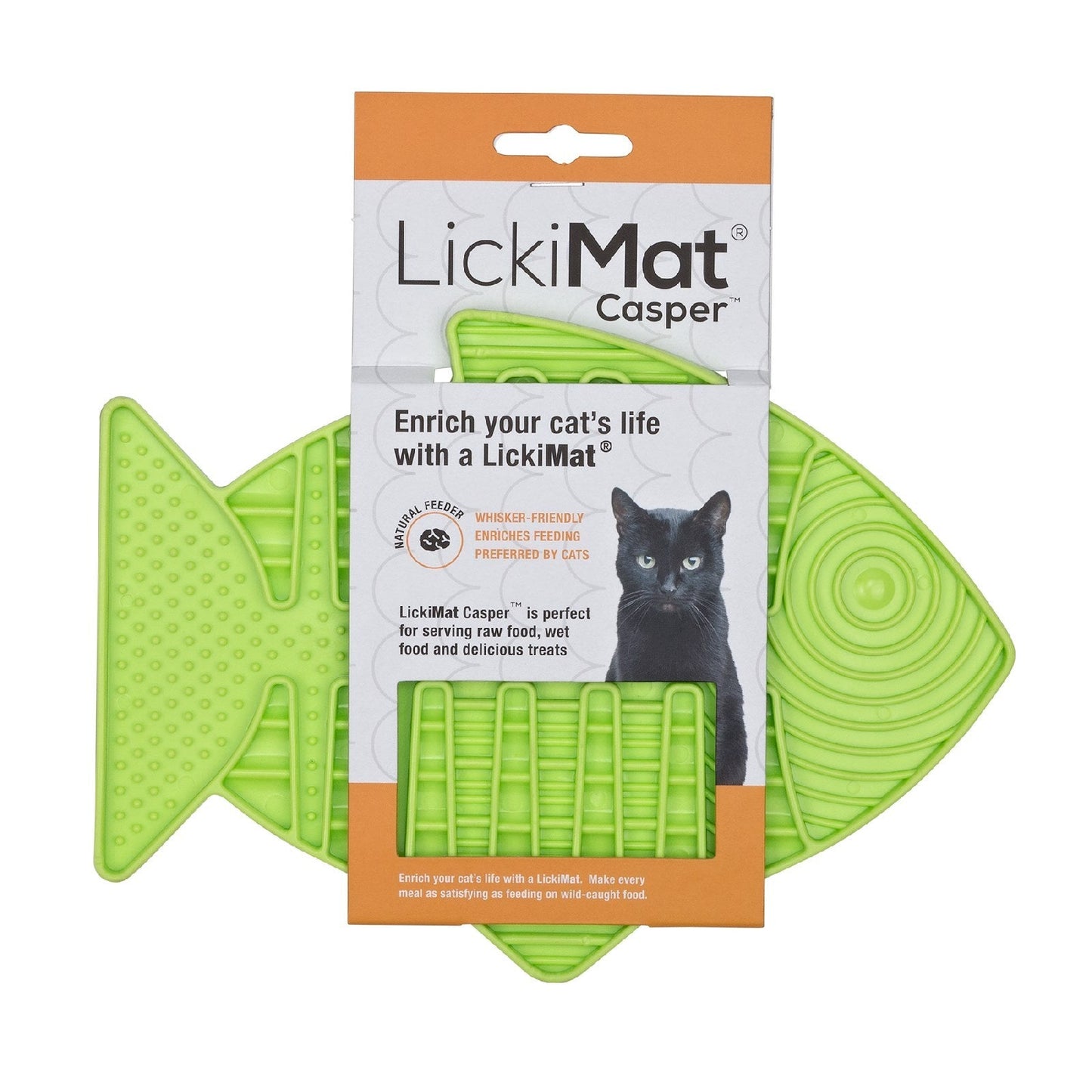 LickiMat Casper Slow Food Bowl for Cats - Green Lickimat