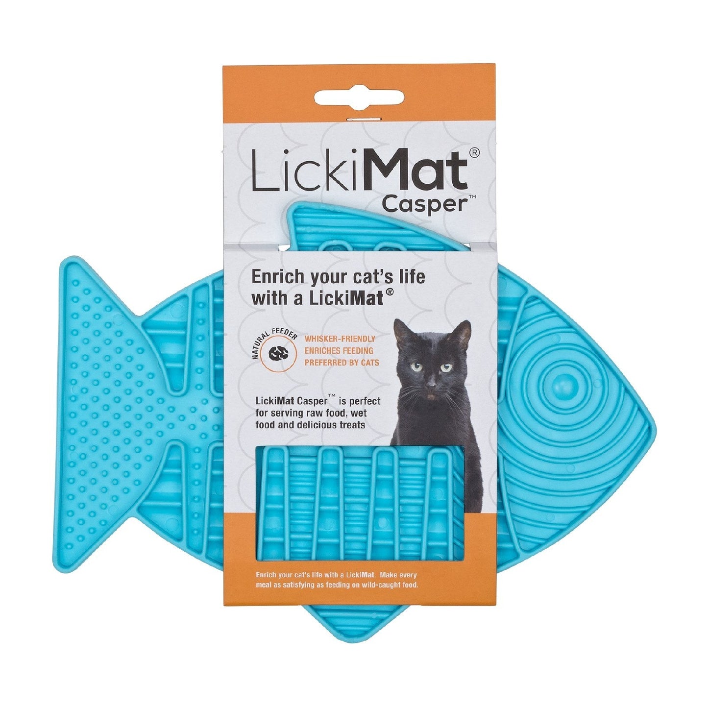LickiMat Casper Slow Food Bowl for Cats - Turquoise Lickimat