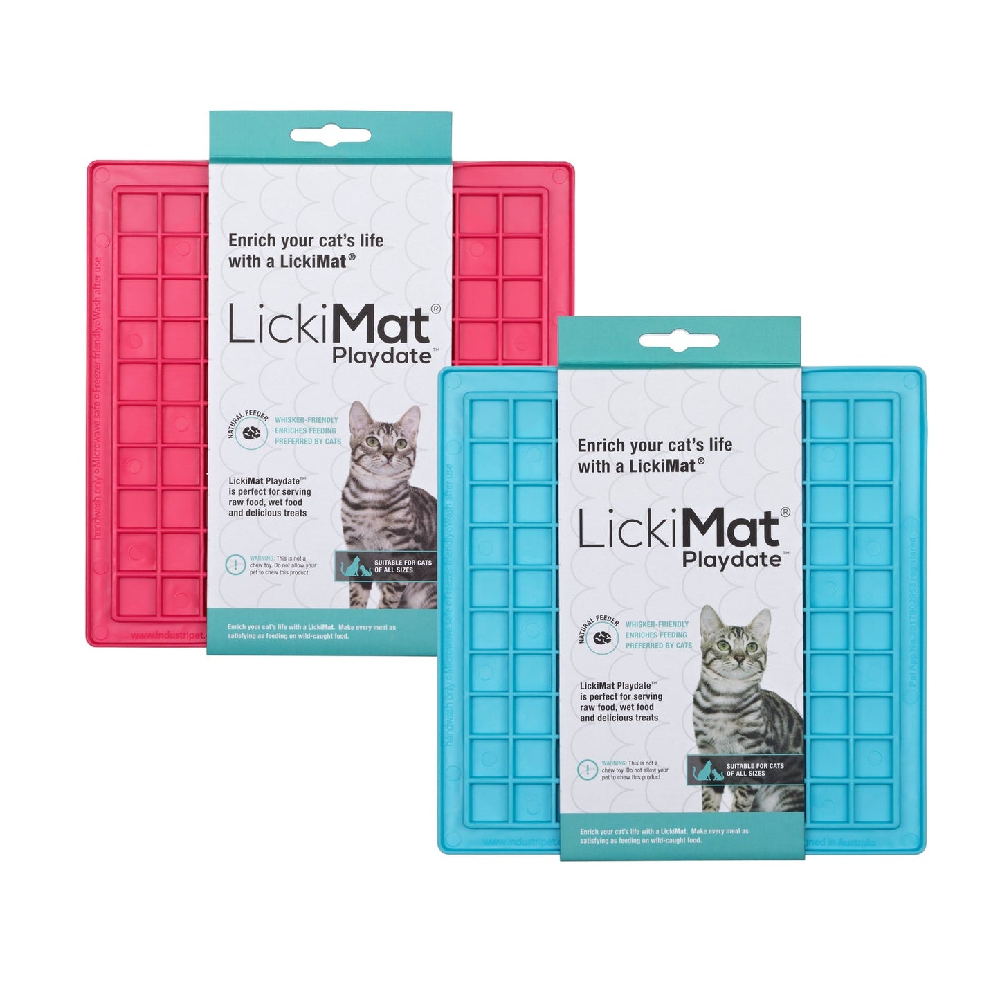 Lickimat Playdate Original Slow Food Licking Mat for Cats Lickimat