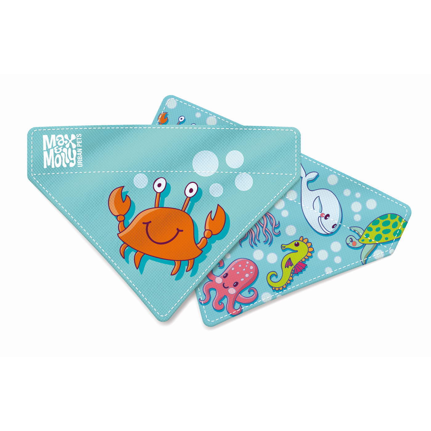 Max & Molly Bandana for Cats & Dogs - Blue Ocean - Small Max & Molly