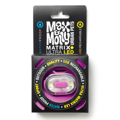 Max & Molly Matrix Ultra LED Harness/Collar Safety light- Pink Max & Molly