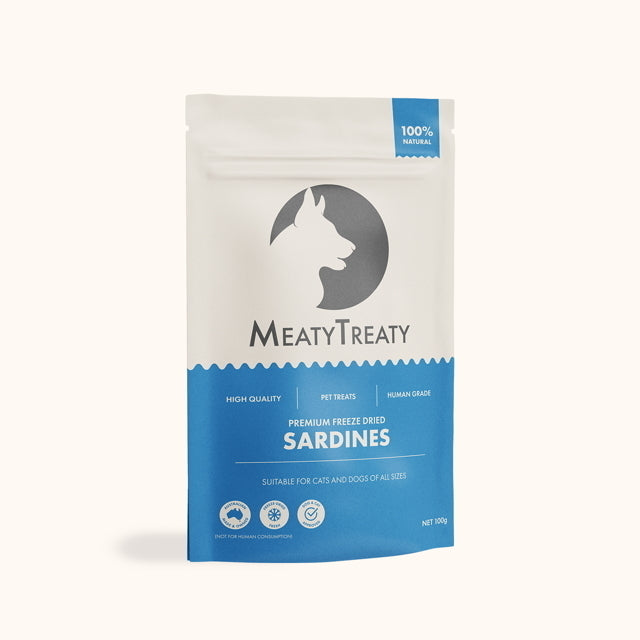 Meaty Treaty Freeze Dried Australian Whole Sardines Cat & Dog Treats 100g Meaty Treaty