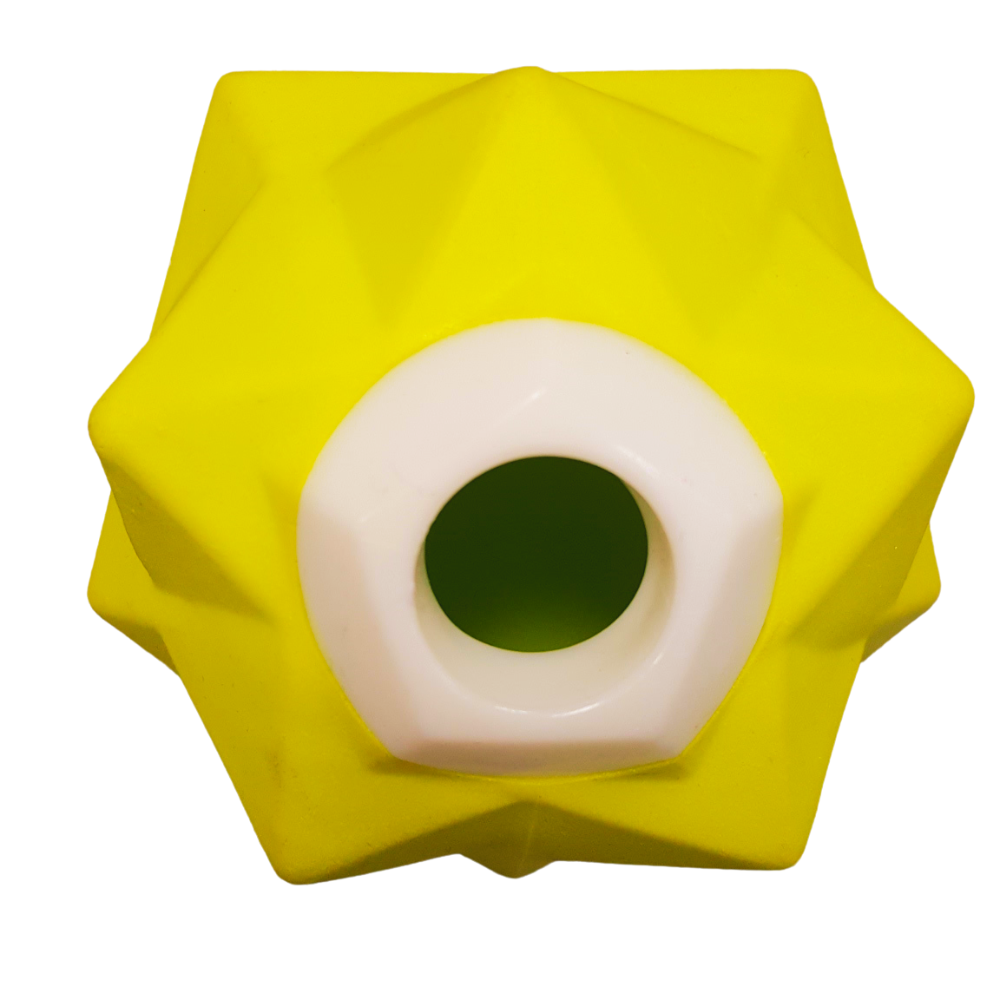 Bright Yellow Monster Treat Ball for Active Dogs