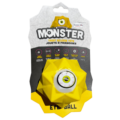 Bright Yellow Monster Treat Ball for Active Dogs