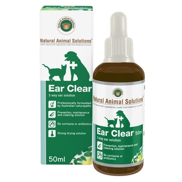 Natural Animal Solutions "Ear Clear" Ear Solution for Cats & Dogs 50ml Natural Animal Solutions