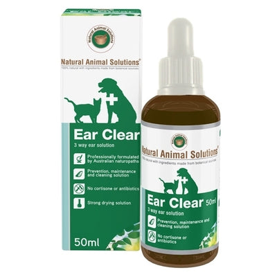 Natural Animal Solutions "Ear Clear" Ear Solution for Cats & Dogs 50ml Natural Animal Solutions