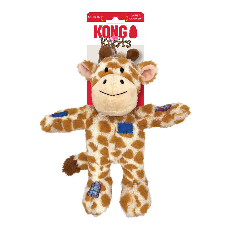 KONG Wild Knots Giraffe Tug & Snuggle Plush Dog Toy KONG