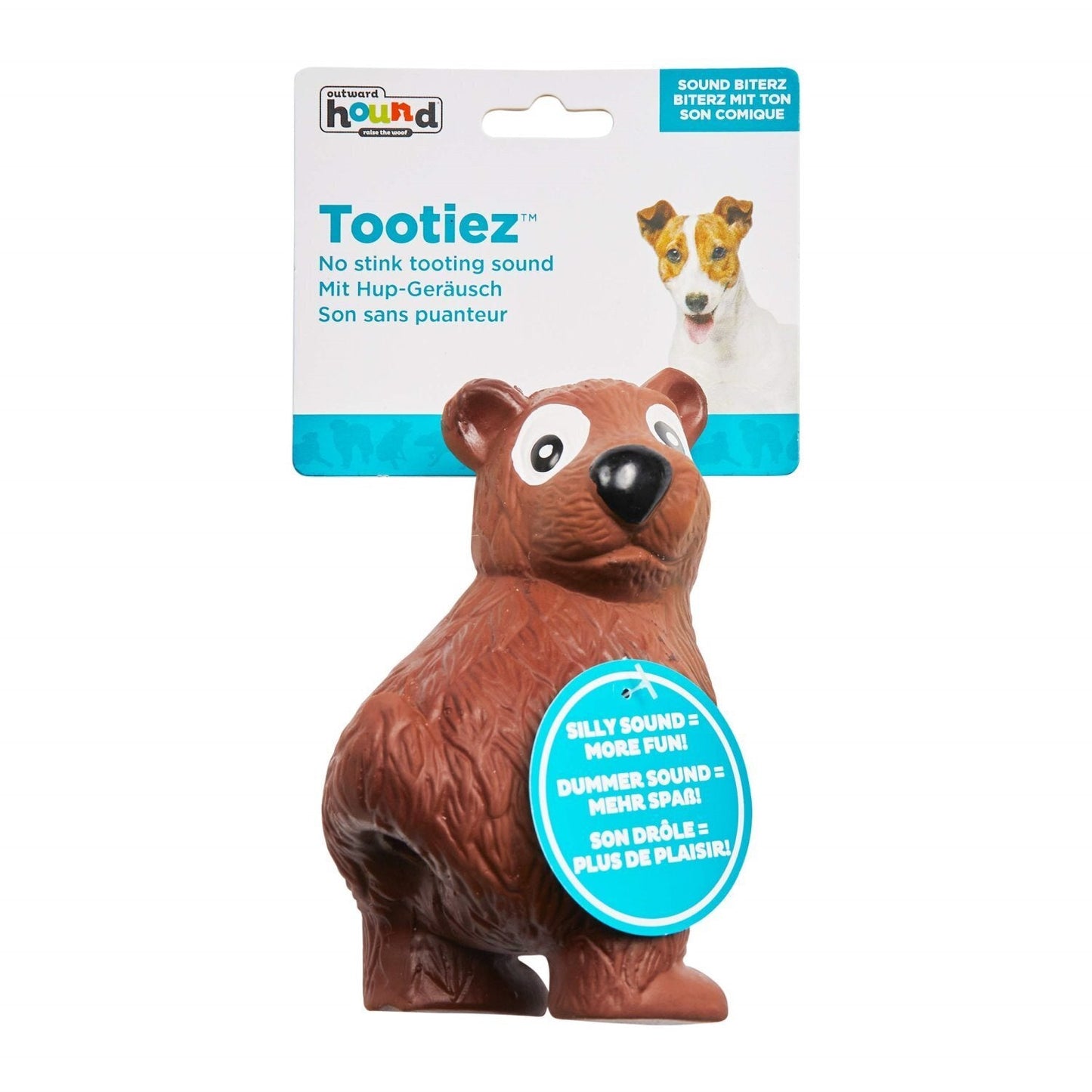 Outward Hound Tootiez Latex Rubber Grunter Dog Toy - Small Bear Outward Hound