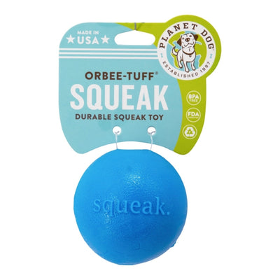 Planet Dog Orbee Tuff Fresh Breath Squeaker Fetch Ball for Dogs - Blue Planet Dog