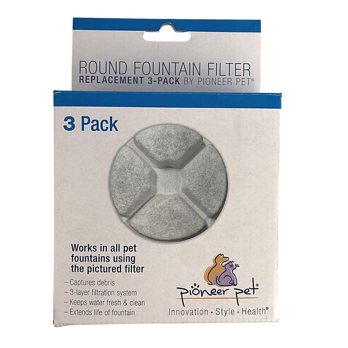 Replacement Filters for the Pioneer Pet Vortex Fountain - Pack of 3 Pioneer Pet