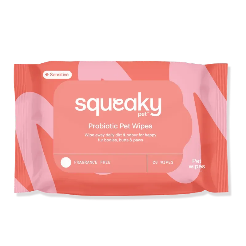 Squeaky Pet Probiotic Pet Wipes Fragrance Free 20 Wipes 