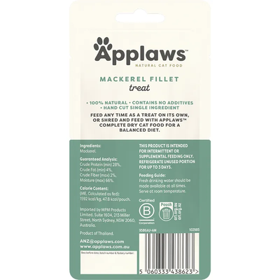 Applaws Whole Mackerel Loin 30G 18Pk (Om18) Applaws