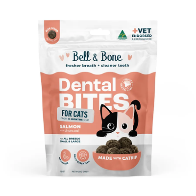 Bell & Bone Cat Dental Bites Salmon Charcoal 80G Bell & Bone
