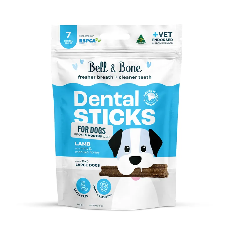 Bell & Bone Dog Dental Sticks Lamb Mint & Manuka Honey Large Bell & Bone