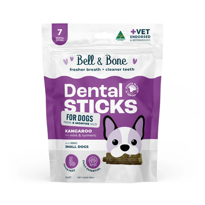 Bell & Bone Dog Dental Sticks Roo Mint & Turmeric Small Bell & Bone