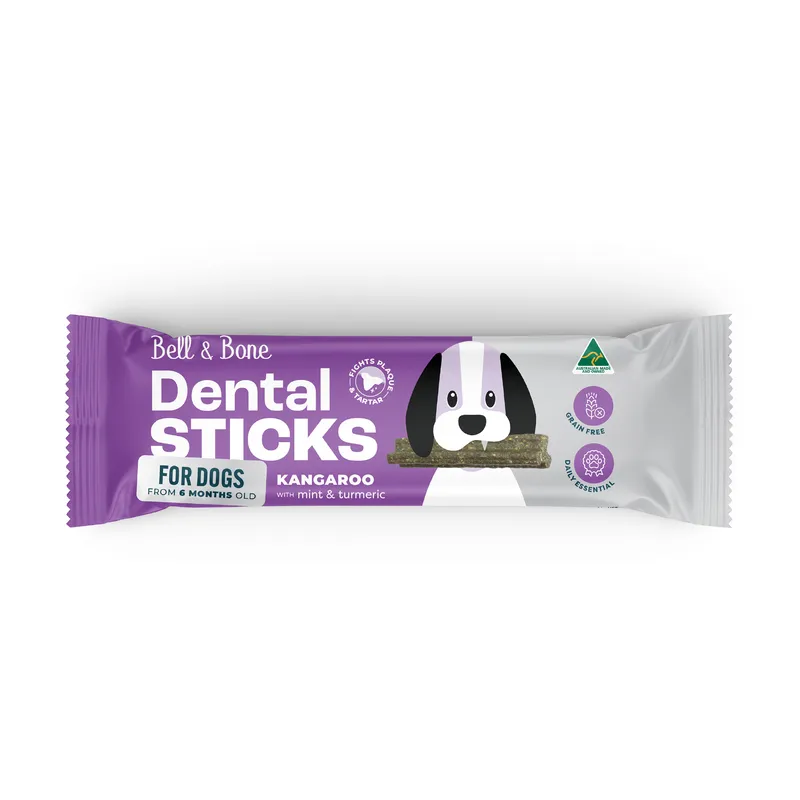 Bell & Bone Dog Dental Sticks Roo Mint Turmric Try 44Pk Bell & Bone