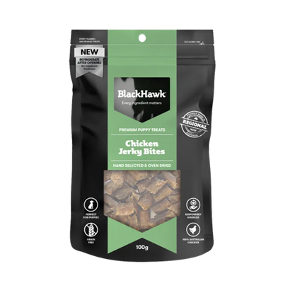 Black Hawk Dog Treats Puppy Chicken Jerky Bites 100G Black Hawk Treats