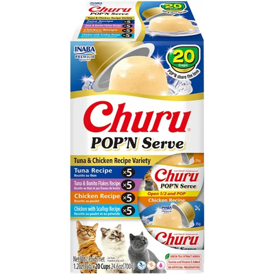 Inaba Cat Churu Pop N Serve Tuna & Chicken Variety 20Pk 