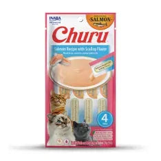 Inaba Cat Churu Puree Salmon Scallop 56G 6Pk (Om6) 