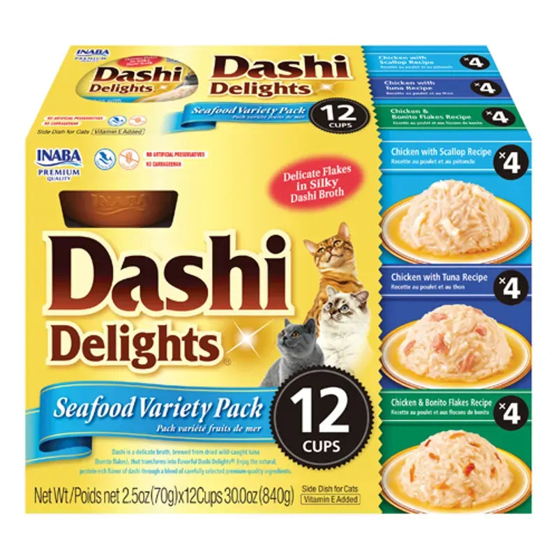Inaba Dashi Delights Cup Seafood Variety 12Pk 