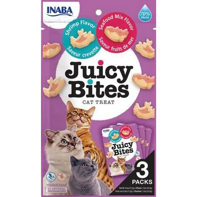 Inaba Cat Juicy Bites Shrimp & Seafood Mix 34G 6Pk(Om6) 