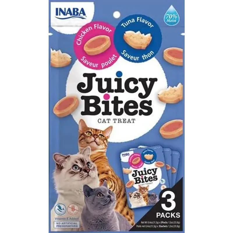 Inaba Cat Juicy Bites Tuna & Chicken 34G 6Pk (Om6) 