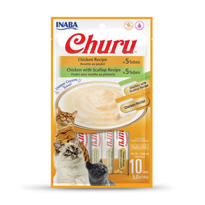 Inaba Cat Churu Puree Salmon Chicken Varieties 10Pk Box 