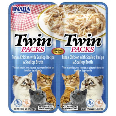 Inaba Cat Twin Packs Tuna Chkn Scallop Broth 80G 6 Pk (Om6) 