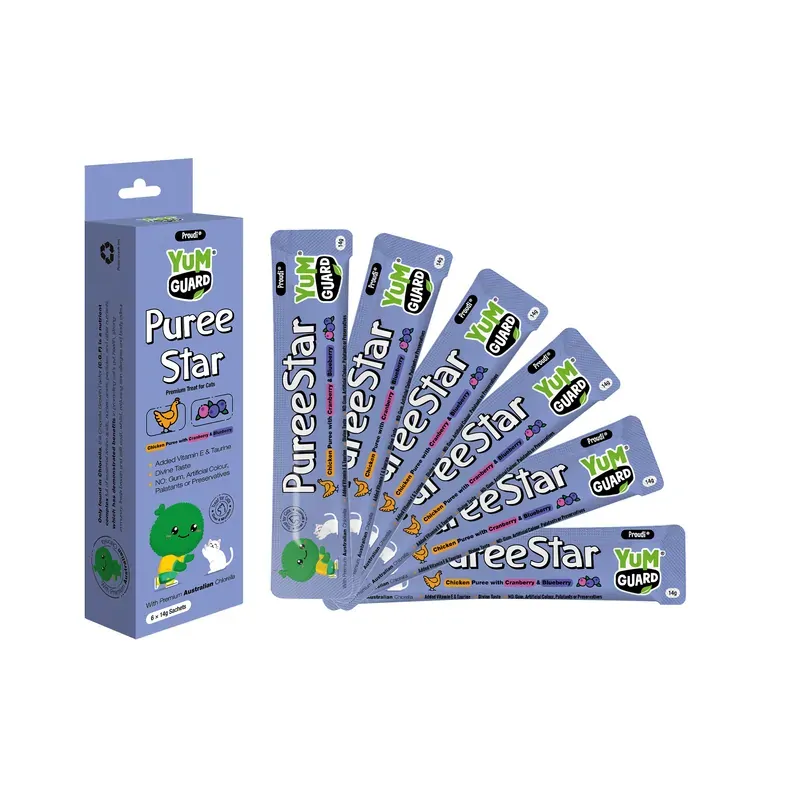 Yumguard Puree Star Chicken W Cranberry & Blueberry 14Gx6 Yum Guard