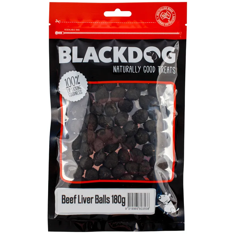 Black Dog Beef Liver Balls 180G Black Dog