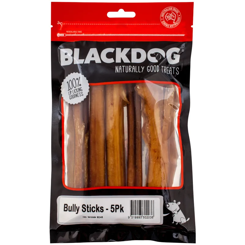 Black Dog Bully Sticks 5Pk Black Dog