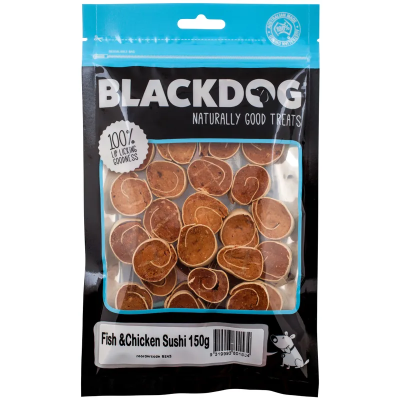 Black Dog Fish & Chicken Sushi 150G Black Dog