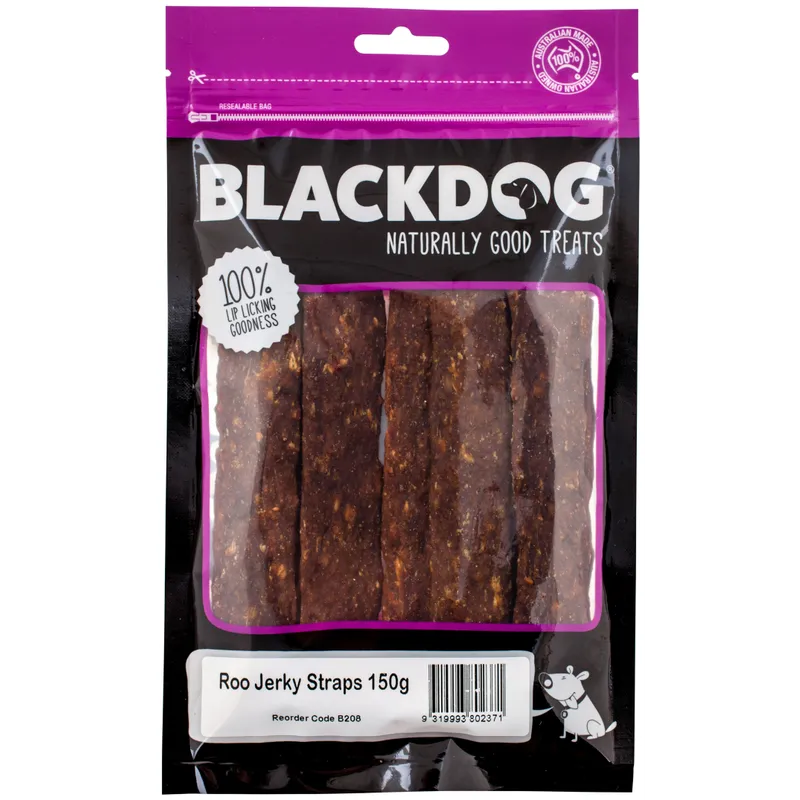 Black Dog Roo Jerky Straps 150G Black Dog