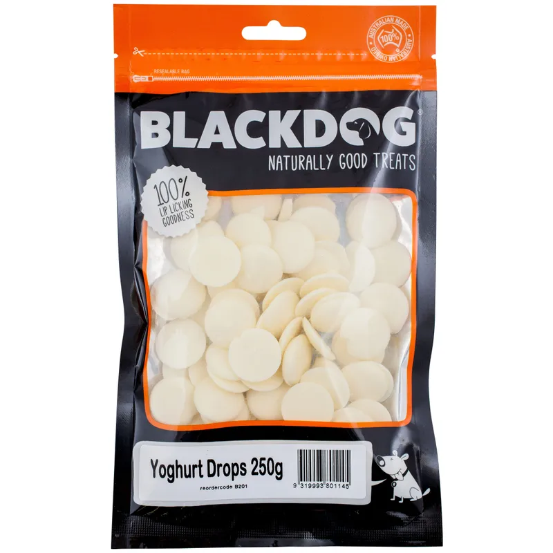 Black Dog Yoghurt Drops 250G Black Dog