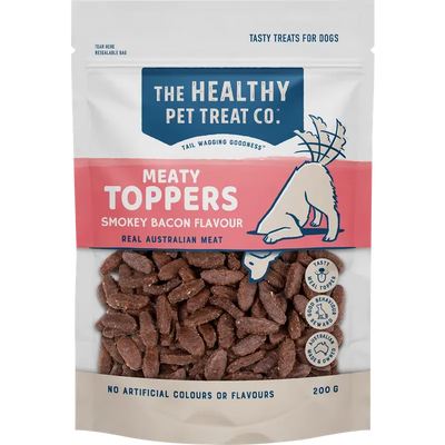 Healthy Pet Treat Co Meaty Toppers Smokey Bacon 200G 