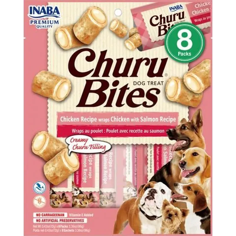 Inaba Dog Churu Bites Chicken Wraps W Slmn 96G 6Pk(Om6) 