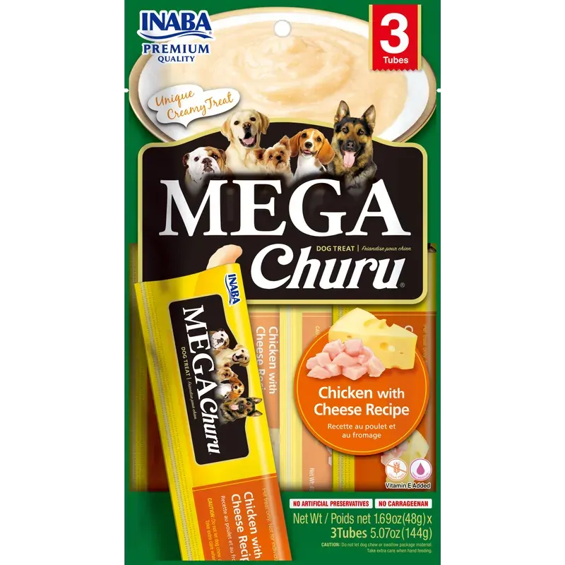 Inaba Dog Mega Churu Puree Chk W Cheese 144G 6Pk (Om6) 