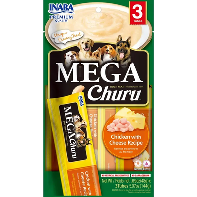 Inaba Dog Mega Churu Puree Chk W Cheese 144G 6Pk (Om6) 