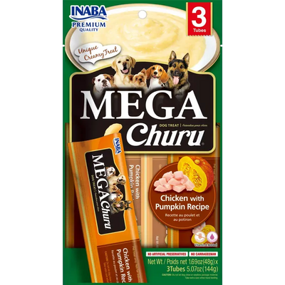 Inaba Dog Mega Churu Puree Chkn Pmpkn 144G 6Pk (Om6) 