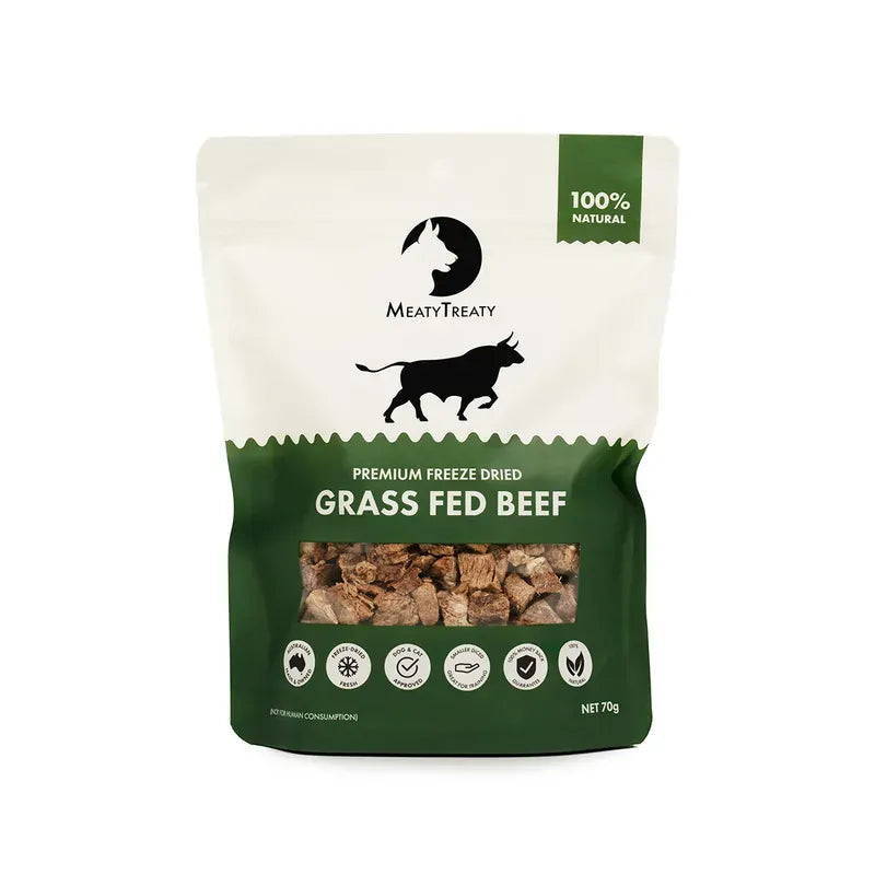 Meaty Treaty Freeze Dried Grass Fed Beef 70G 