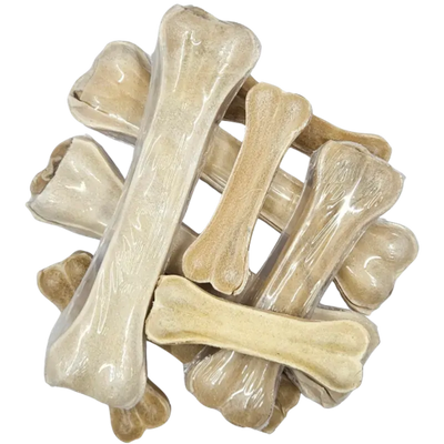 Petrite Pressed Bone 10Pk Rawhide Natural  10.5" 