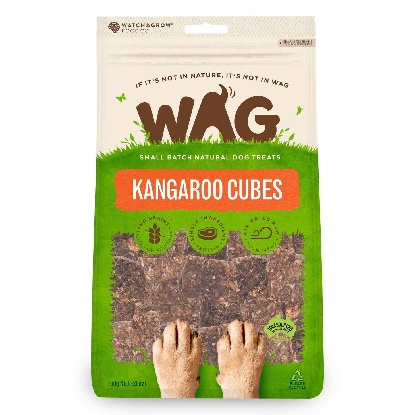 Wag Kangaroo Cubes 750G Wag