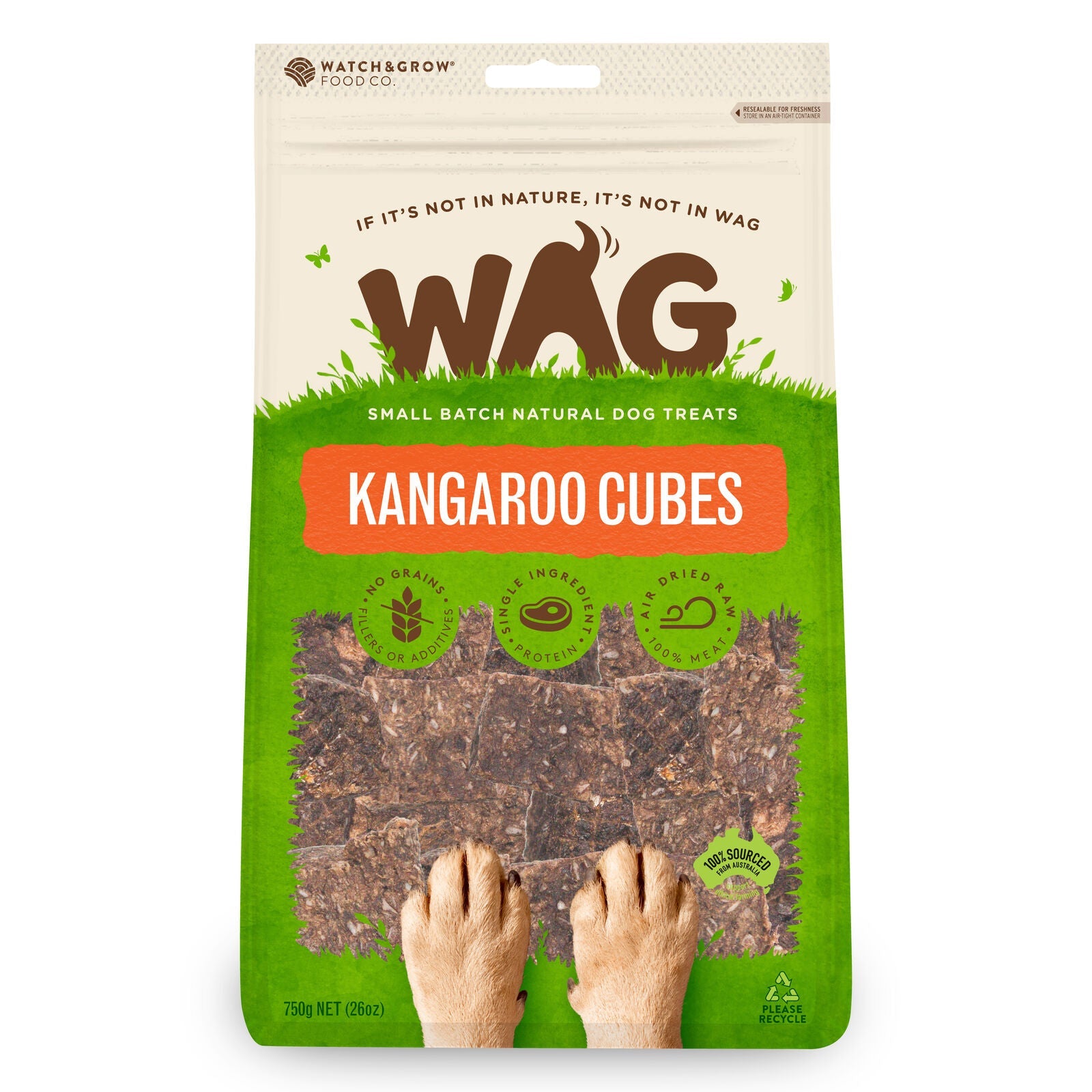 Wag Kangaroo Cubes 750G Wag
