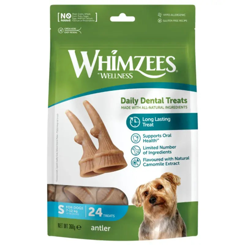 Whimzees Occupy Antlers S Value Bag (24 Bag) Whimzees