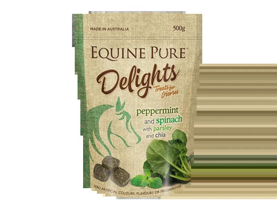 EQUINE PURE DELIGHTS P.MINT SPINACH PRSLY & CHIA 500G 