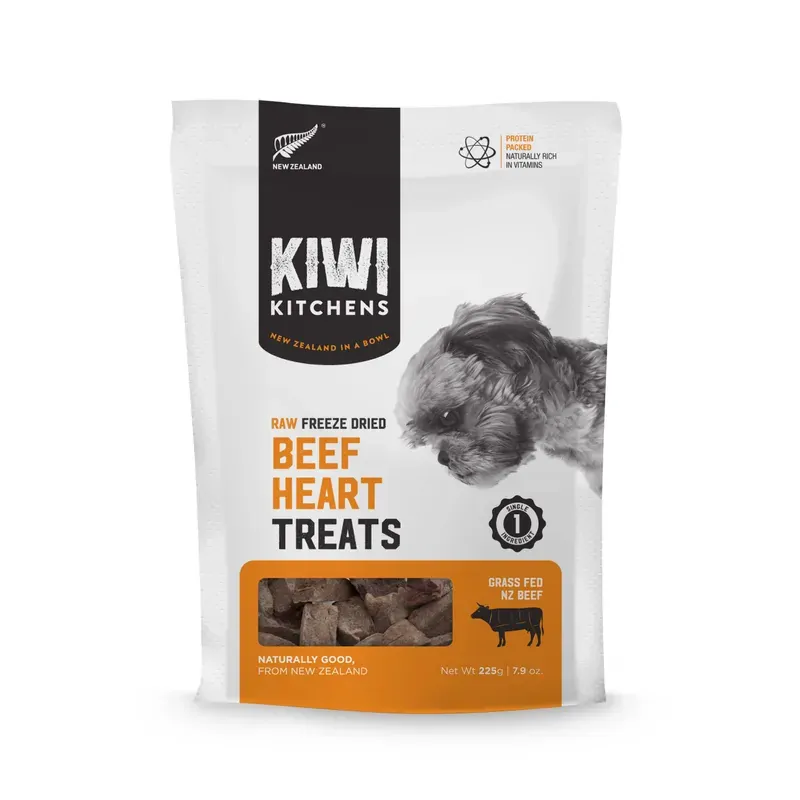 Kiwi Kitchens Freeze Dried Beef Heart Treat 225G 